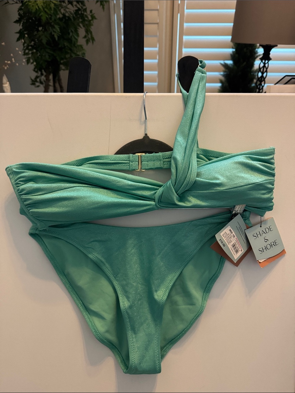 Shade & Shore Turquoise Twist Bandeau Bikini Set
